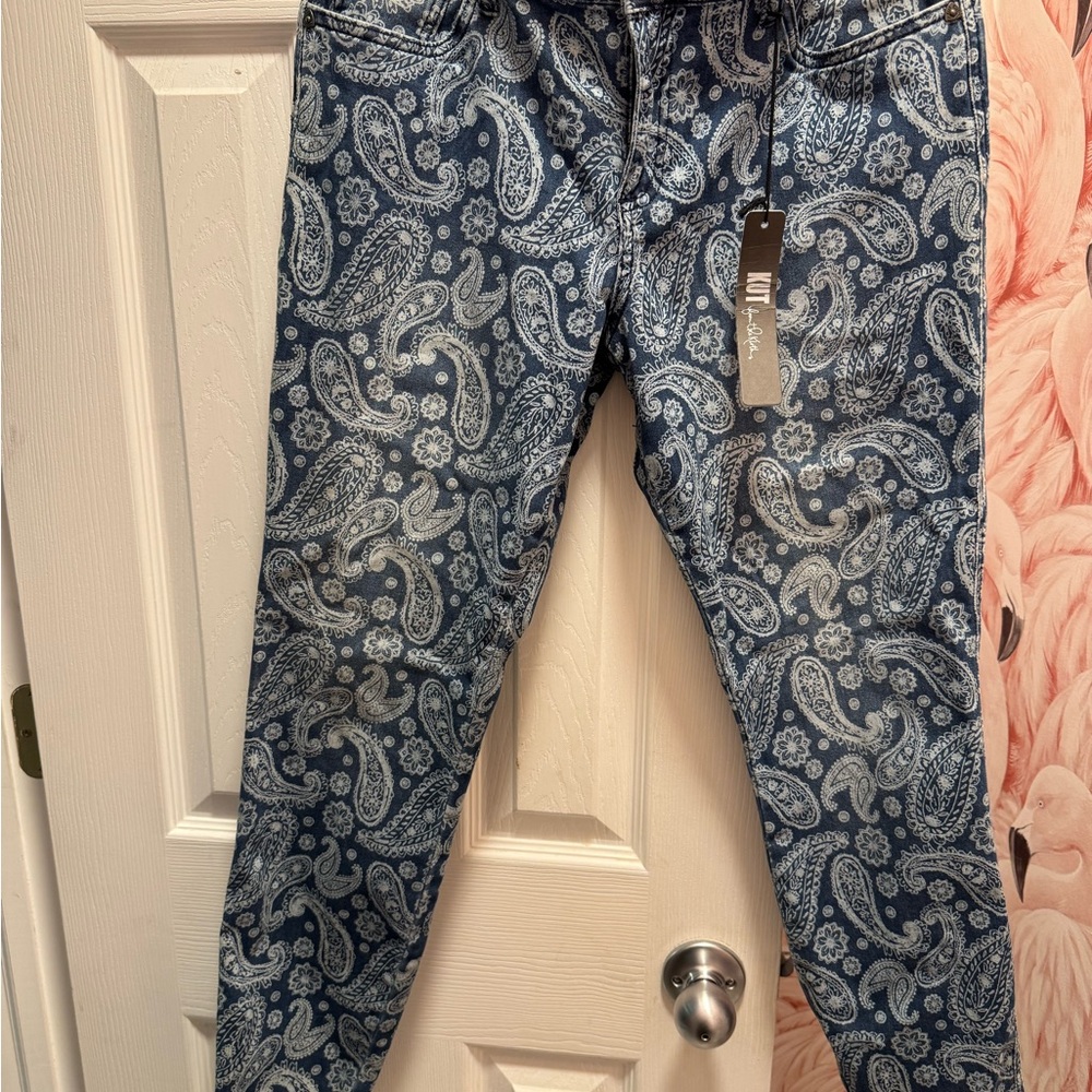 KUT from the Kloth Indigo Paisley Ankle Jeans